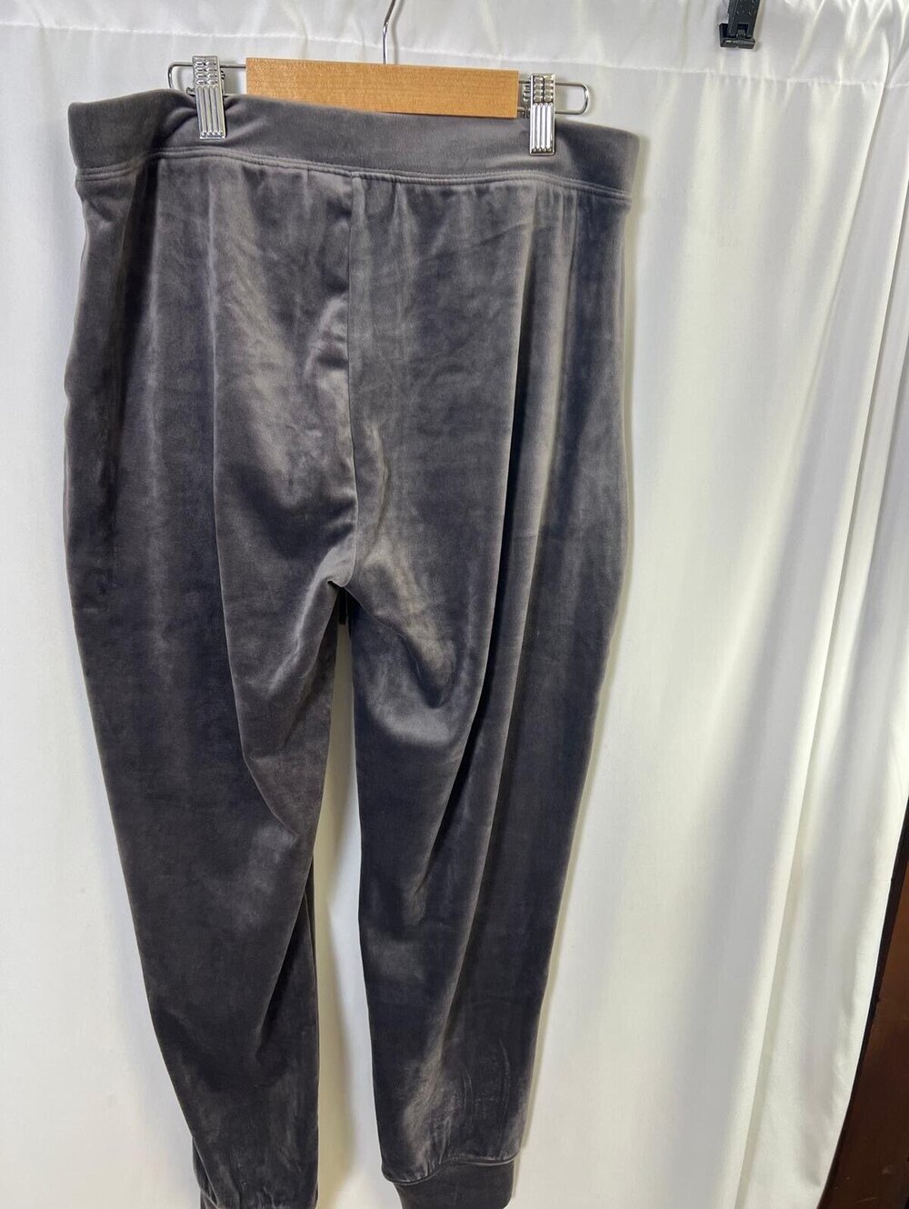 Nicole Richie for Harlow 1960 Gray Velour Jogger Pants Medium Comfortable Casual - Picture 10 of 10